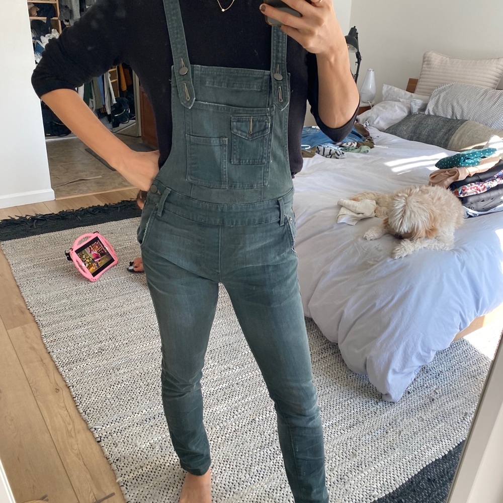 Free people skinny leg overalls